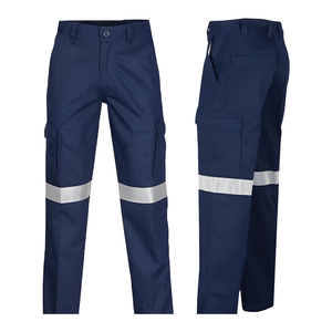 Men's Navy Blue <b>Work</b> <b>Pants</b> with Reflective Stripes Cotton <b>Cargo</b> Uniform <b>Pants</b> for Industrial Use - Product Image 6