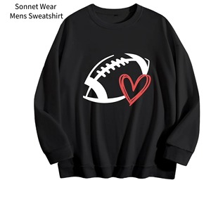 <b>Mens</b> <b>Crewneck</b> <b>Sweatshirt</b> Casual Long Sleeve 100% Cotton Quick Dry Pullover Graphic Print - Product Image 5