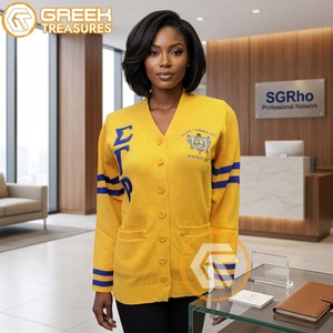 Cardigan d'hiver décontracté personnalisé en acrylique brodé avec appliques Sigma Gamma Rho, haute qualité, respirant, pour femmes de la sororité grecque Phi - Product Image 2