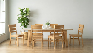 Natural Solid Malaysian Oak Dining <b>Chair</b> Vertical Slat <b>Back</b> Japandi Scandinavian KD Home Office Café - Product Image 5