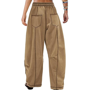 Women Street Style Cargo Sweatpants Wide Leg Pants High Waist <b>Drawstring</b> Casual Loose Fit Joggers - Product Image 5