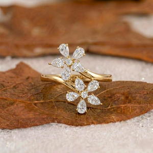 Bague de fiançailles en diamant de laboratoire taille poire 1 carat, argent sterling 925 plaqué or, luxe, certifiée IGI, style unique, légère - Product Image 1