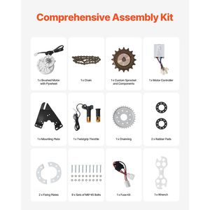 Kit de Motor Eléctrico de CC con Escobillas de 450W, Controlador de Velocidad de 36V 3000rpm y Acelerador de Empuñadura Giratoria para Go Karts y Vehículos Eléctricos - Product Image 5