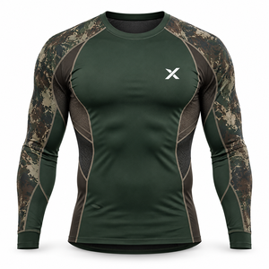 Ropa Interior Térmica y de Compresión para Caza |   Camuflaje Verde Oliva - Seis Colores |   Tela Elástica en Cuatro Direcciones |   Camisa de Manga Larga | - Product Image 1