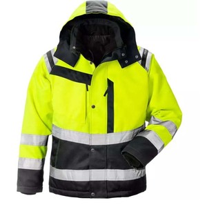 ZOHSUB POWER INDUSTRY Security ANSI Class 1 Waterproof Long Sleeve Safety Jacket LED Flash Reflective Shirt <b>Yellow</b> Orange - Product Image 1