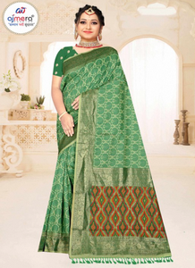 Sari de Algodón de Lujo para Mujer, Estilo Contemporáneo, con Aspecto Elegante para Celebraciones Festivas y Especiales - Product Image 3