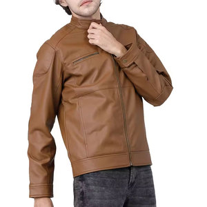 OEM Service Market Online Sale <b>Men</b> <b>Leather</b> <b>Jacket</b> Cheap Price Front Covered Zipper Style <b>Men</b> <b>Leather</b> <b>jacket</b> for <b>men</b> - Product Image 6