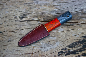 Couteau Sgian Dubh personnalisé fait main en acier Damas avec manche en bois, très demandé - Product Image 3