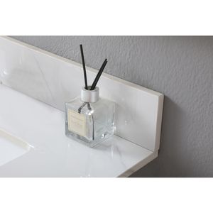 Montary Top per mobile bagno in pietra da 31 pollici Carrara Gold con lavabo in ceramica a incasso, foro singolo per rubinetto e paraschizzi - Mobili bagno singoli - Product Image 3