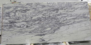 แผ่นหินอ่อนสีขาวหรูหรา Calacatta Viola หินหลอดเลือดดำไม้ธรรมชาติสำหรับเคาน์เตอร์ห้องครัวห้องน้ำบันไดกลางแจ้งอเนกประสงค์