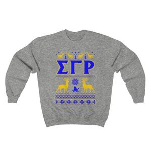 Custom Sigma Gamma Rho <b>Christmas</b> Crewneck <b>Sweatshirt</b> <b>Women's</b> Greek Sorority Ugly Holiday Sweater Warm Fleece Pullover Wholesale - Product Image 1