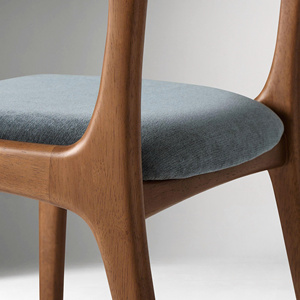 Silla de Comedor Moderna de Madera, Ergonómica, Tapizada en Beige, Asiento y Respaldo, Muebles para Comedor - Product Image 6
