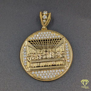 Pendentif Bling Hip Hop Personnage de Dessin Animé Sertie de Diamants VVS Cultivés en Laboratoire, Plaqué Or, Argent Sterling 925, Bijou Charm pour Homme - Product Image 1