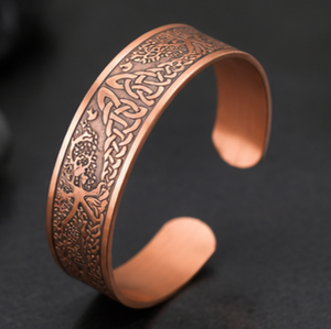 Authentic Interlaced Tree <b>Engraved</b> Pure Metal Open Cuff <b>Bangle</b> Bracelet Fashionable Metal Jewelry Exquisite Craftsmanship - Product Image 1