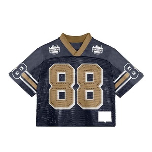 Maillot de football américain rétro personnalisé 2026 100 % polyester, impression par transfert thermique, maille respirante, grandes tailles, été/printemps - Product Image 1