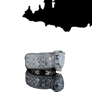 Poire classique et Asscher et coupe ronde bijoux en diamant complet femmes bague de fiançailles en argent 925 - Product Image 1