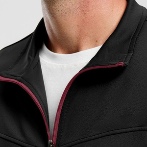 Men's Navy Blue Tracksuit Full Zipper Sporty Sweatshirt <b>Pants</b> Set Gray Panels Breathable Regular Fit Winter Fleece Side Pockets - Product Image 4