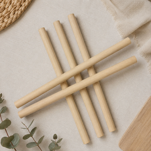 Varillas de Madera Maciza sin Acabado, Palos de Madera Natural, Diseño Contemporáneo Ecológico, Manualidades DIY, Carpintería, Baño - Product Image 1