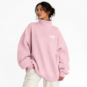Sweat-shirt oversize tendance pour femme à col montant, imprimé, respirant, séchage rapide et écologique - Product Image 1