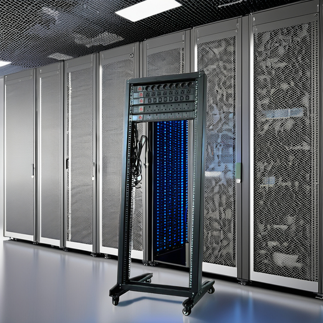 Used Stock Open Frame Server Rack 42U Communication Cabinet 19U Network Cabinet Floor Standing Cold Rolled Steel IEC297-2 Powder