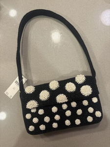 Sac à bandoulière perlé avec paysage urbain et taxi brodés, rose, style bohème, fermeture éclair, usage quotidien toutes saisons - Product Image 6
