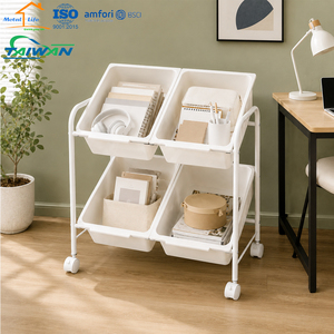 Made In Taiwan Easy Storage 4 Drawer Moving Rolling Toy Trolley for kids diaper Nursery Kindergarten - Product Image 3