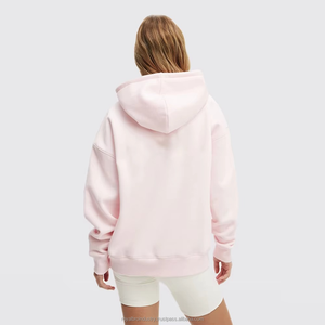 Của phụ nữ ấm cúng quá khổ sang trọng hoodie mùa đông in thẳng HEM Slouchy giảm phía trước đầy đủ bảo hiểm gân Hoodies Áo nỉ - Product Image 3