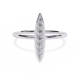 Anillo Apilable de Oro Sólido 18K con Diamantes Naturales, Estilo Minimalista con Diamantes Redondos y Marquise, Anillo de Boda para Mujer - Product Image 1