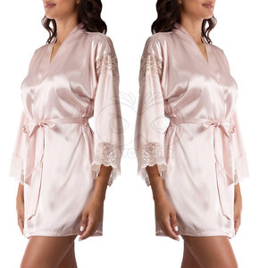 Robe de chambre en soie pour femme, peignoir de luxe en satin, vêtements de nuit doux, longue tenue d'intérieur, logo personnalisé, vente en gros, directement de l'usine - Product Image 5