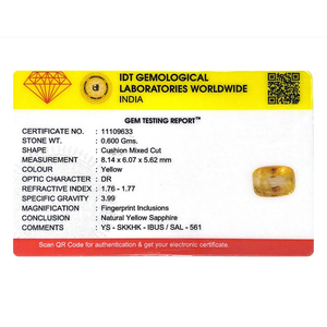 Natural Yellow Sapphire 2.6 Carat Oval Cut Loose Gemstone for Fine Jewelry - Product Image 4