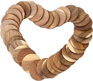 Ensemble de sous-verres en bois bohème faits à la main avec forme et diamètre personnalisés, lavables et non toxiques, boîte cadeau pour une utilisation en cuisine - Product Image 6