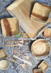 Assiettes en feuilles de palmier sans plastique, vaisselle jetable écologique en vrac - Product Image 5