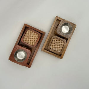Juego de Incensarios de Madera y Ratán al por Mayor, Incensario Cuadrado de Lujo con Bandeja, Decoración Moderna y Natural para Mesa de Hogar - Product Image 4