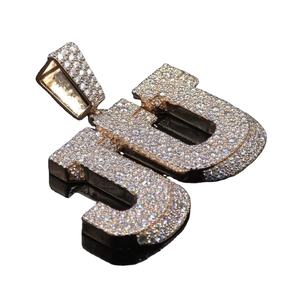 Colgante de Diamante Moissanite en Plata de Ley 925, Colgante de Diamante Personalizado JU, Regalo para Ella - Product Image 1