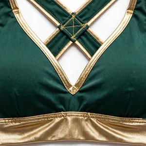 Soutien-gorge de sport Amkoor pour femme, vert olive, dos nageur, sans armatures, bonnet complet, en Spandex et Polyester, extensible dans les quatre sens, tricoté, séchage rapide - Product Image 6
