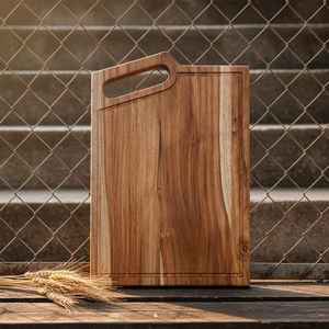 Eco Friendly Solid Wood Kitchen Cutting <b>Board</b> with Built In Handle for Daily Cooking Food Preparation and Serving Chopping <b>Board</b> - Product Image 5