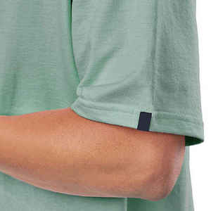 Camiseta de Algodón de Manga Corta para Hombre, Corte Regular, Color Verde Sólido, Cuello Redondo, Estilo Informal, Tejido de Punto Liso - Product Image 4
