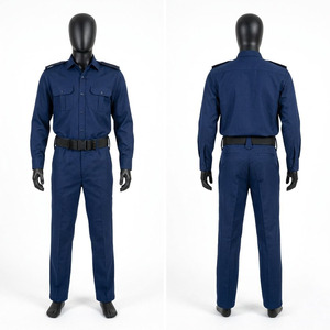 Conjunto de Uniforme de Seguridad Azul Marino de Primera Calidad, Tejido de 240 GSM, con Epaulettes, Bolsillos y Logotipo Personalizado, Ropa de Trabajo para Guardias, Suministro Black Hardson - Product Image 1