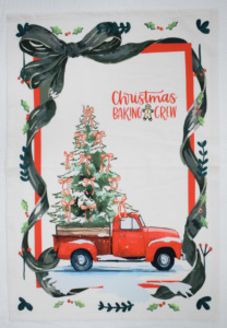 Paño de Cocina de Lino Estampado Navideño Blanco, Hermoso y Sostenible, al Mejor Precio para Uso en la Cocina - Product Image 3