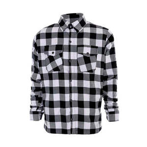เสื้อเชิ้ตผ้าสักหลาดลายมอเตอร์ไซค์คลาสสิก ผลิตจากโรงงาน สั่งตัดได้ ปรับกระดุมได้ ผ้าฝ้าย 100% ลายสก็อต สไตล์ไฮสตรีท สำหรับผู้ชาย - Product Image 1