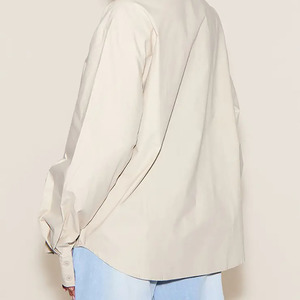 Camisa Clásica de Botones para Mujer, Hecha a Medida, Manga Larga, Color Sólido, Blusa de Popelina de Algodón, Corte Regular, para Uso Diario - Product Image 2