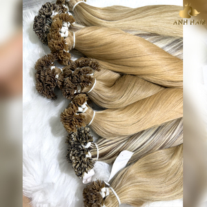 Extensiones de Cabello Piano Highlight Ash Blonde Brown, Punta Plana, Sedosas, Brillantes, Doble Trama, 100% Cabello Humano Vietnamita - Product Image 2