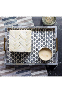 Plateau de service artisanal de luxe avec incrustations en os, idéal pour le petit-déjeuner du Ramadan, les fruits, le café, le thé – Plateau décoratif à prix réduit - Product Image 3