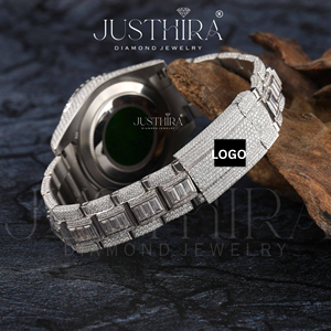 Best Premium Quality Stylish Moissanite Diamond Quartz <b>Watch</b> <b>Women</b> <b>Bracelet</b> Style Crystal Waterproof <b>Watch</b> Available Best Price - Product Image 5