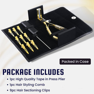 Kit de Herramientas para Extensiones de Cabello, 9 Piezas, Accesorios Profesionales para Tejer Cabello, Incluye Divisores de Cabello, Pinzas, Cinta Adhesiva, Pinza de Cola de Rata - Product Image 3