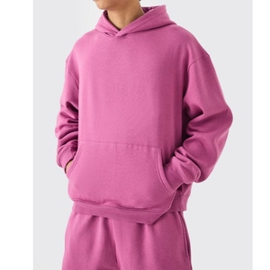 Ensemble pantalon et sweat-shirt à capuche en tricot pour homme, couleur bordeaux, décontracté, pour l'automne, 100% coton, respirant, en molleton, deux pièces - Product Image 6