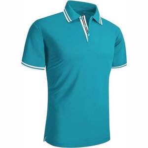 INDEX Men's Solid Color Short Sleeve Knitted <b>Polo</b> <b>Shirt</b> Casual Style Regular Fit <b>Blue</b> - Product Image 5