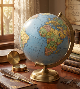 Classic Desktop Decorative <b>World</b> <b>Globe</b> Metal Meridian Stand Antique Finish Earth Map <b>Globe</b> for Corporate Gift & Office - Product Image 5