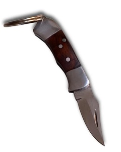 A&M Handmade Stainless Steel <b>Mini</b> Folding Pocket Knife with Wood Handle and <b>Keyring</b> Survival Wholesale EDC ODM Hunting Knives - Product Image 1
