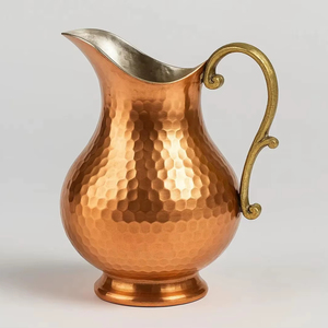 Créations Antiques – Carafe à Eau 1,8 L en Cuivre Pur à 100 %, Design Vintage – Écologique et Durable, Idéale pour Mariages, Taille Personnalisable, Production sur Mesure - Product Image 1